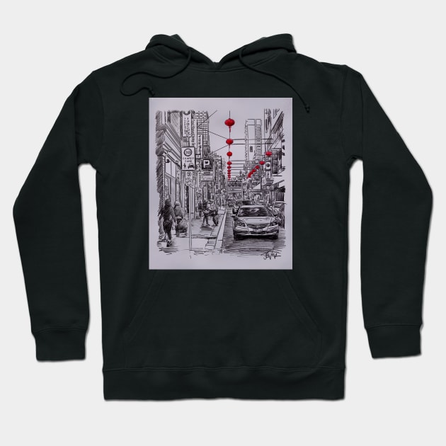 Missing Melbourne study (China town) Hoodie by Loui Jover 